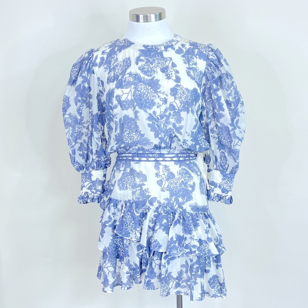 Loveshackfancy Lorelei Printed Puff-Sleeve Dress sz 4